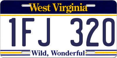 WV license plate 1FJ320