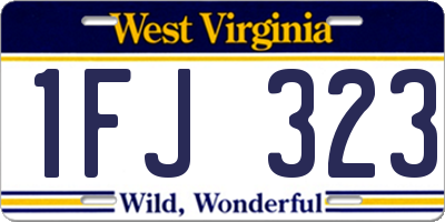 WV license plate 1FJ323