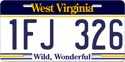 WV license plate 1FJ326