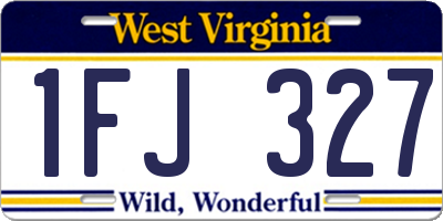 WV license plate 1FJ327