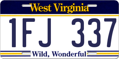 WV license plate 1FJ337