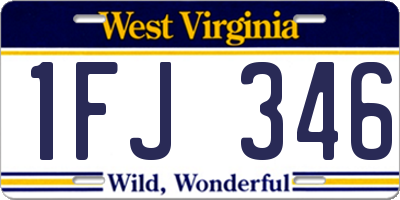 WV license plate 1FJ346