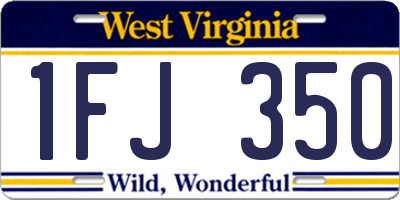 WV license plate 1FJ350