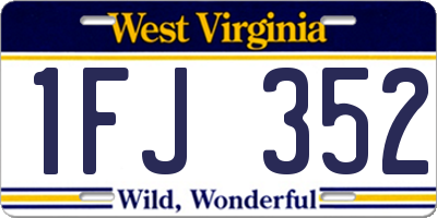 WV license plate 1FJ352