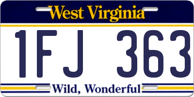 WV license plate 1FJ363