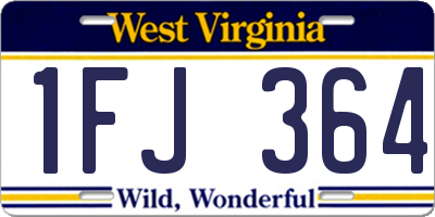 WV license plate 1FJ364
