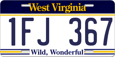 WV license plate 1FJ367
