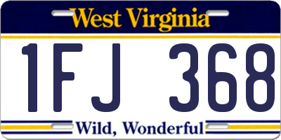 WV license plate 1FJ368