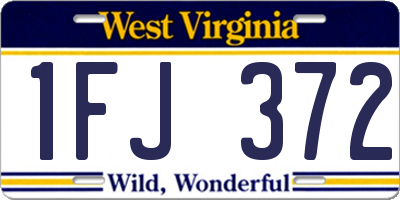 WV license plate 1FJ372