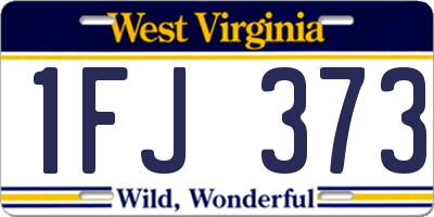 WV license plate 1FJ373
