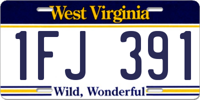 WV license plate 1FJ391