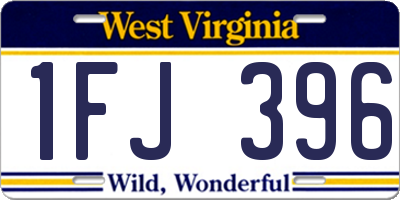 WV license plate 1FJ396