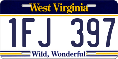 WV license plate 1FJ397