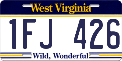 WV license plate 1FJ426