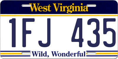 WV license plate 1FJ435