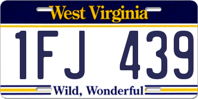 WV license plate 1FJ439