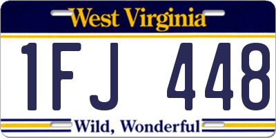 WV license plate 1FJ448