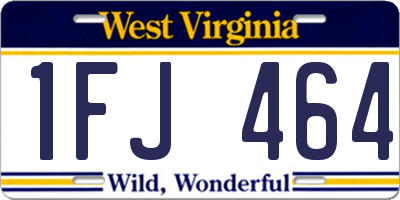 WV license plate 1FJ464
