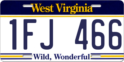 WV license plate 1FJ466