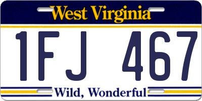 WV license plate 1FJ467