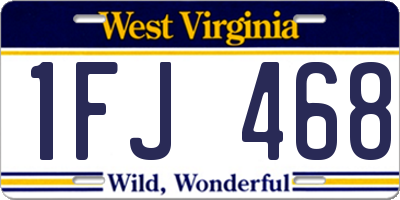 WV license plate 1FJ468