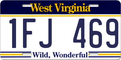 WV license plate 1FJ469