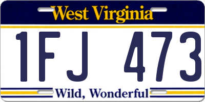 WV license plate 1FJ473