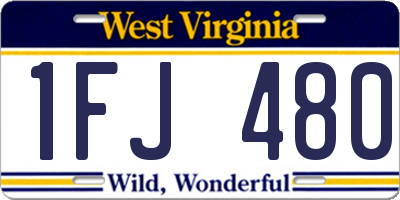 WV license plate 1FJ480