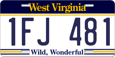WV license plate 1FJ481