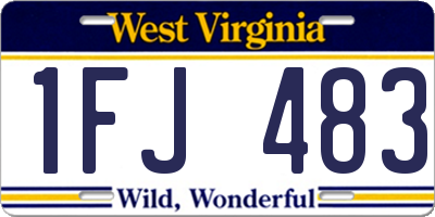 WV license plate 1FJ483