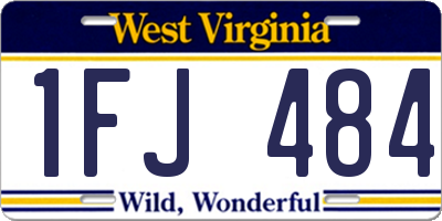 WV license plate 1FJ484