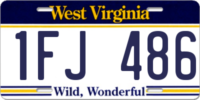 WV license plate 1FJ486