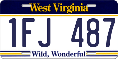 WV license plate 1FJ487