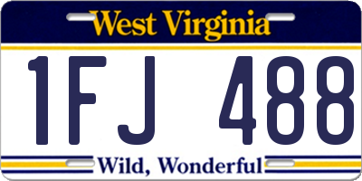 WV license plate 1FJ488