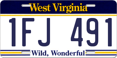 WV license plate 1FJ491