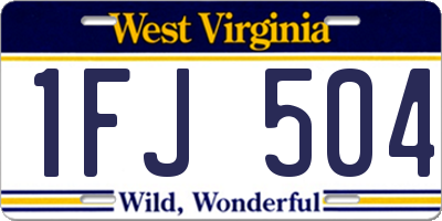 WV license plate 1FJ504