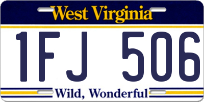 WV license plate 1FJ506