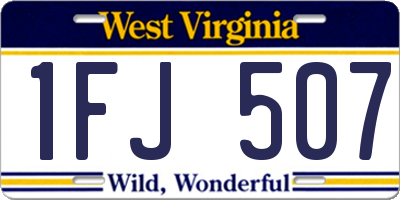 WV license plate 1FJ507