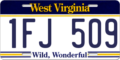 WV license plate 1FJ509