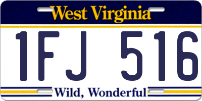 WV license plate 1FJ516