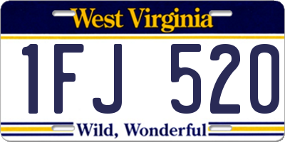 WV license plate 1FJ520