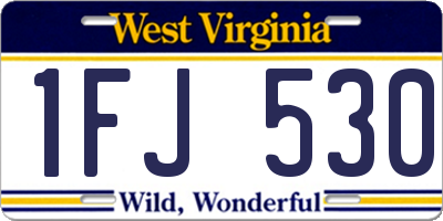 WV license plate 1FJ530