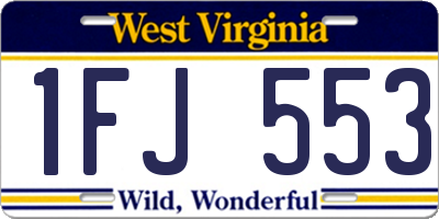 WV license plate 1FJ553