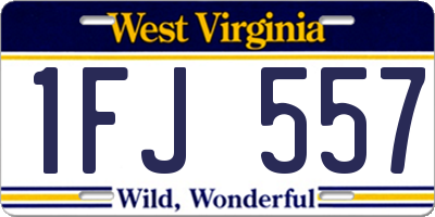 WV license plate 1FJ557