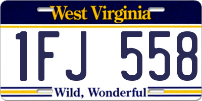 WV license plate 1FJ558