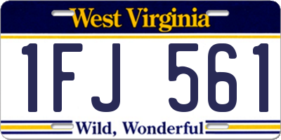 WV license plate 1FJ561