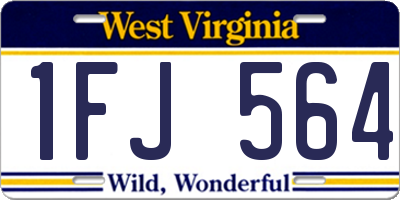 WV license plate 1FJ564