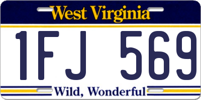 WV license plate 1FJ569