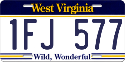 WV license plate 1FJ577