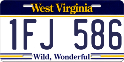 WV license plate 1FJ586